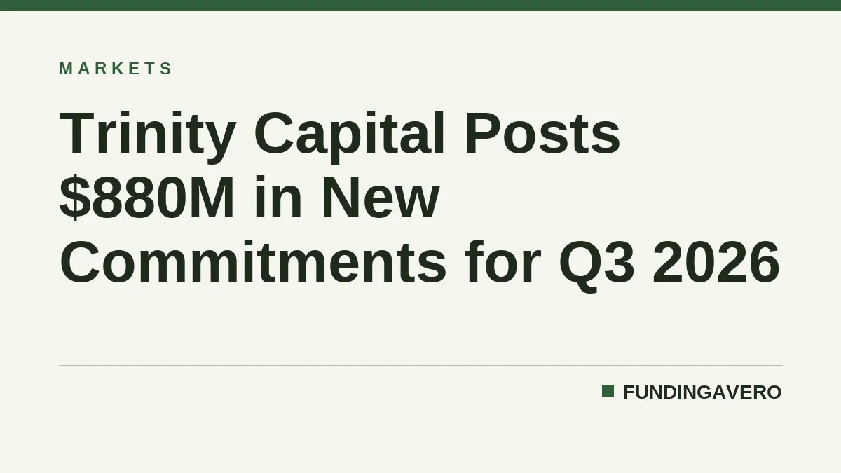 Trinity Capital Posts $880M in New Commitments for Q3 2026