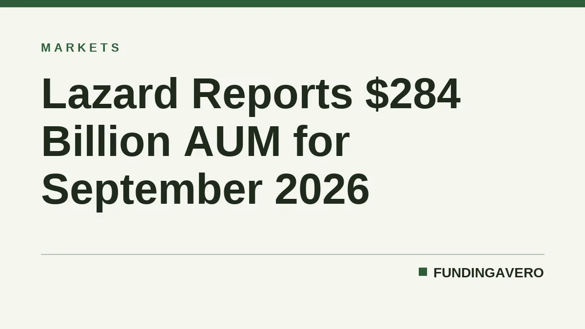 Lazard Reports $284 Billion AUM for September 2026