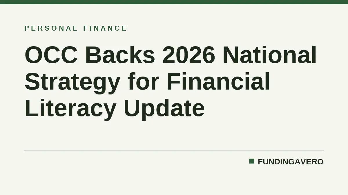 OCC Backs 2026 National Strategy for Financial Literacy Update