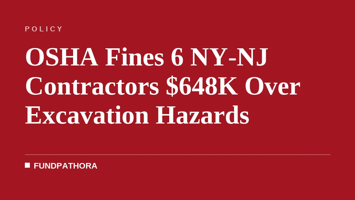 OSHA Fines 6 NY-NJ Contractors $648K Over Excavation Hazards