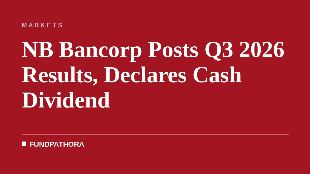 NB Bancorp Posts Q3 2026 Results, Declares Cash Dividend