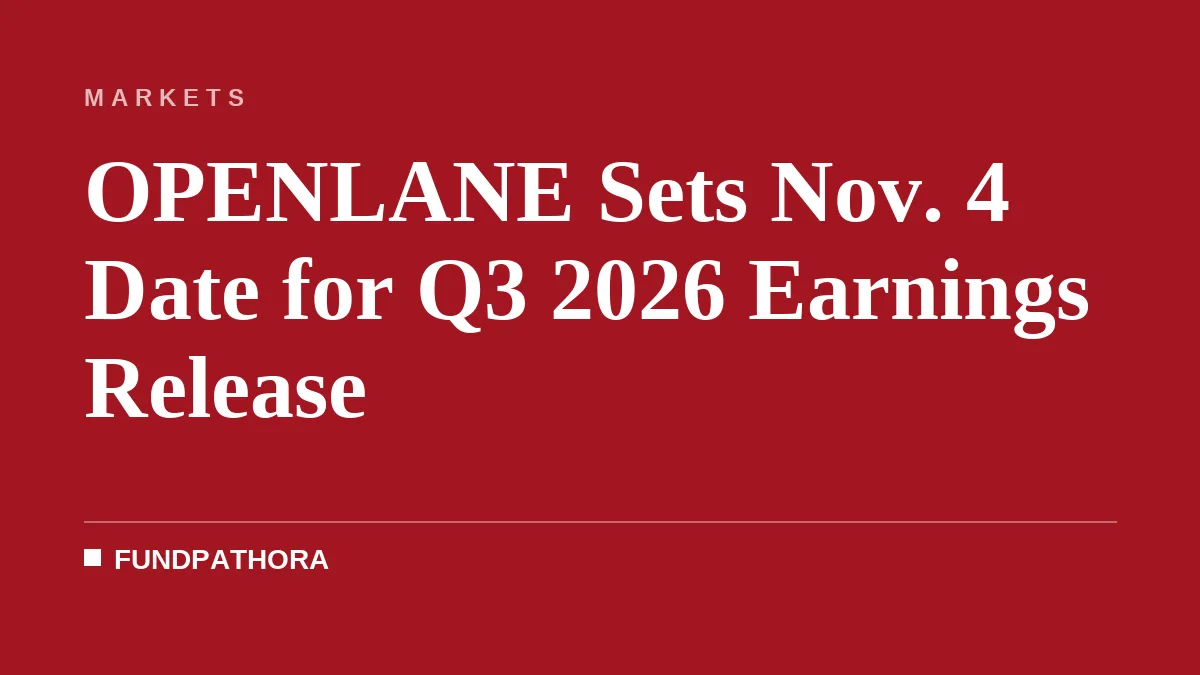 OPENLANE Sets Nov. 4 Date for Q3 2026 Earnings Release