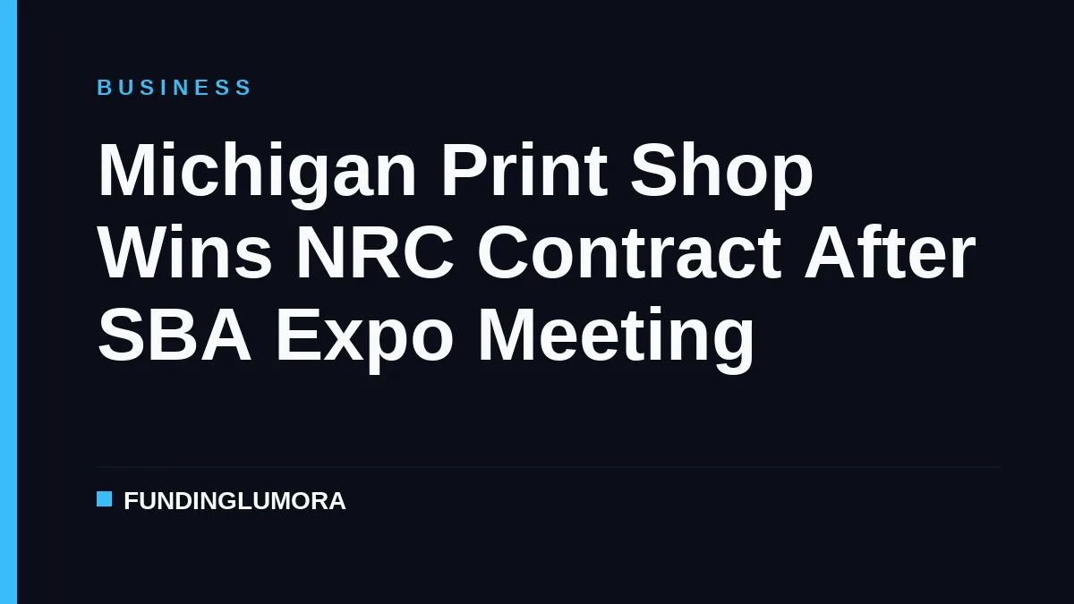 Michigan Print Shop Wins NRC Contract After SBA Expo Meeting