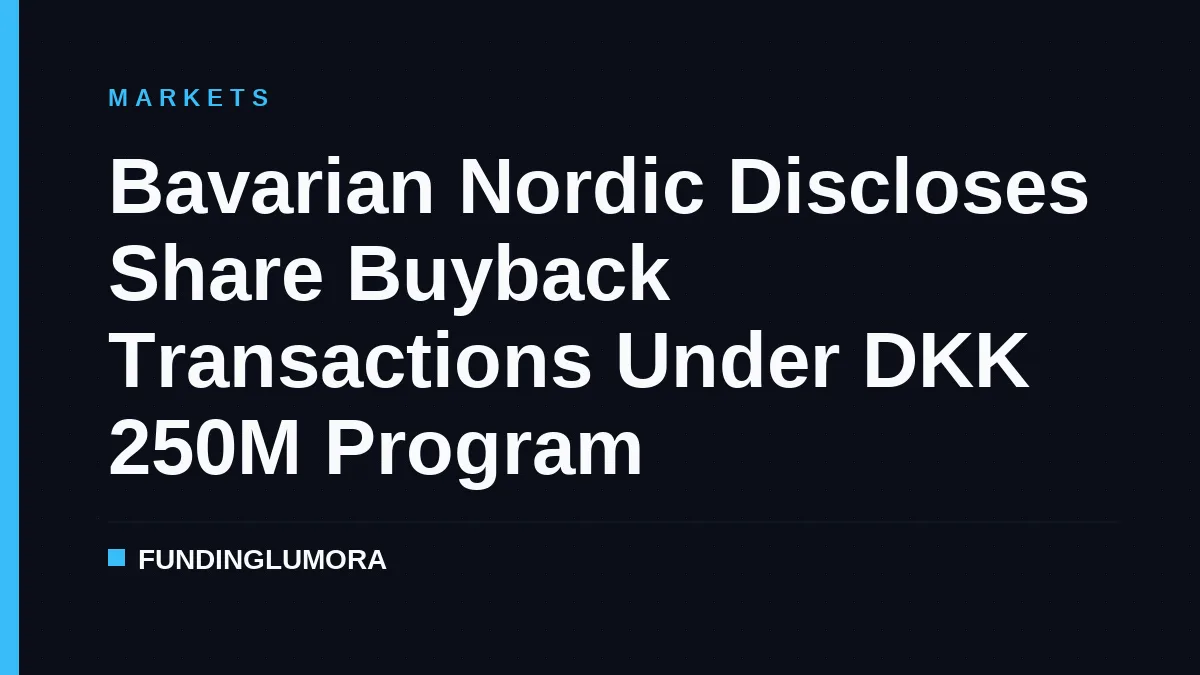 Bavarian Nordic Discloses Share Buyback Transactions Under DKK 250M Program