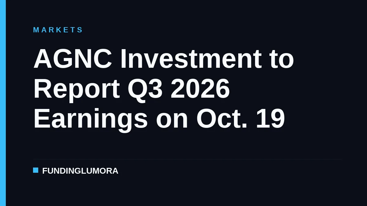 AGNC Investment to Report Q3 2026 Earnings on Oct. 19