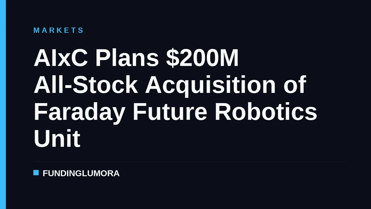 AIxC Plans $200M All-Stock Acquisition of Faraday Future Robotics Unit