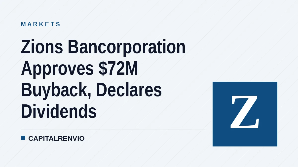 Zions Bancorporation Approves $72M Buyback, Declares Dividends