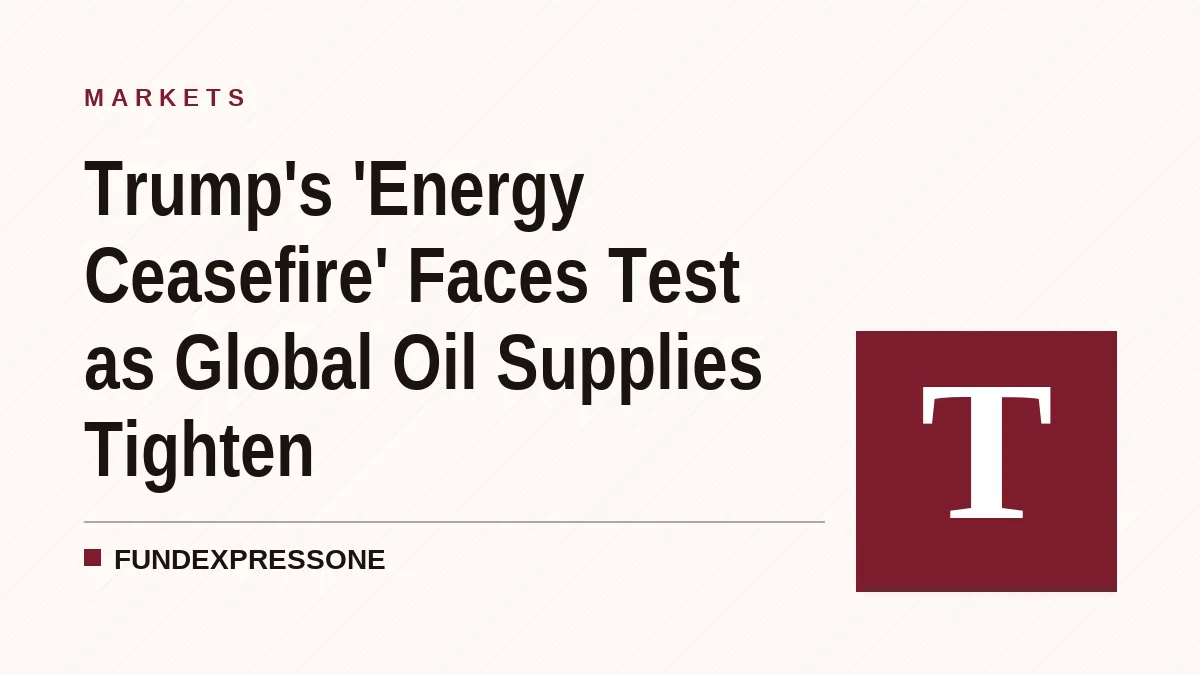 Trump's 'Energy Ceasefire' Faces Test as Global Oil Supplies Tighten