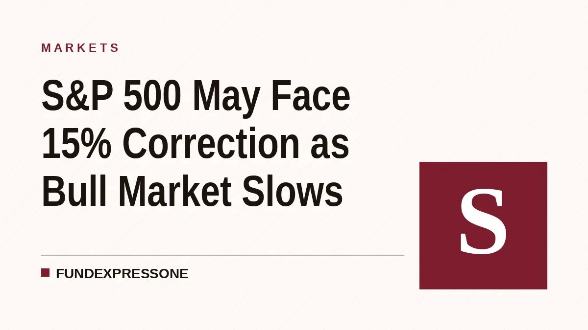 S&P 500 May Face 15% Correction as Bull Market Slows