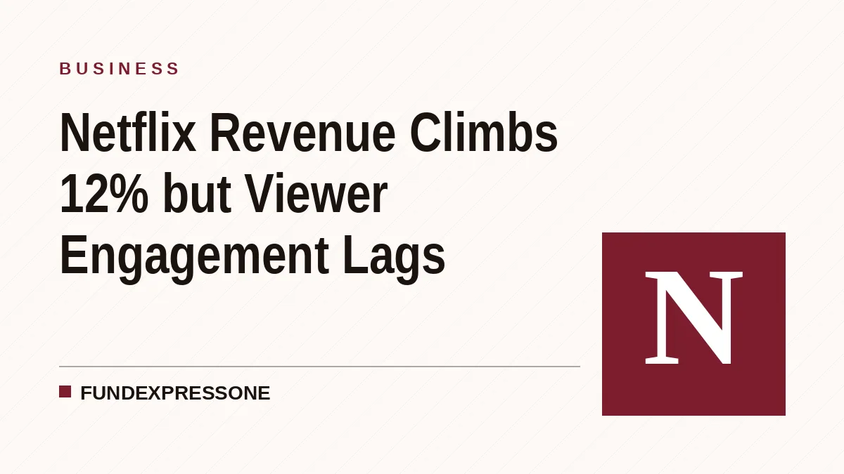 Netflix Revenue Climbs 12% but Viewer Engagement Lags