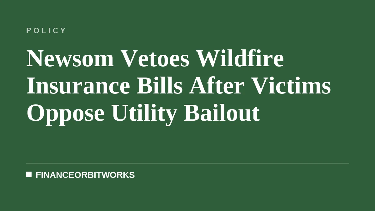 Newsom Vetoes Wildfire Insurance Bills After Victims Oppose Utility Bailout