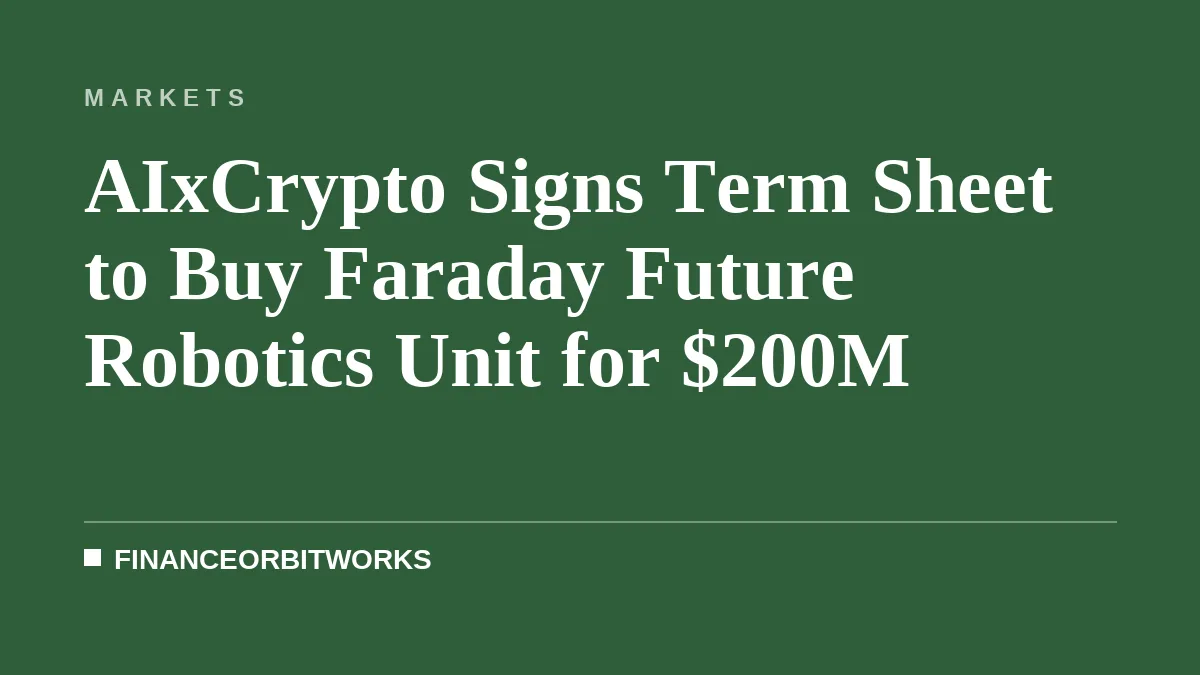 AIxCrypto Signs Term Sheet to Buy Faraday Future Robotics Unit for $200M