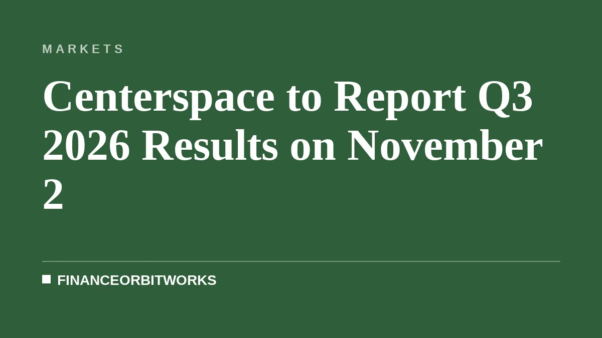 Centerspace to Report Q3 2026 Results on November 2