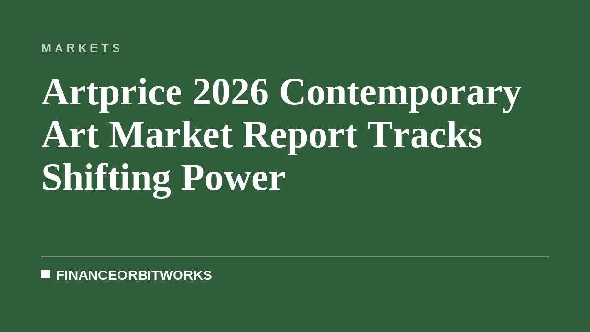 Artprice 2026 Contemporary Art Market Report Tracks Shifting Power
