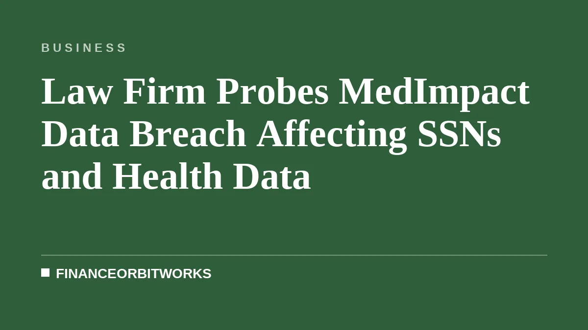 Law Firm Probes MedImpact Data Breach Affecting SSNs and Health Data