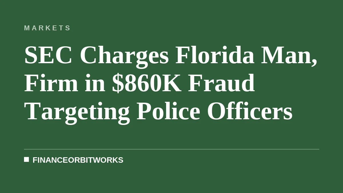 SEC Charges Florida Man, Firm in $860K Fraud Targeting Police Officers
