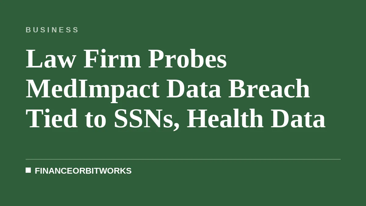 Law Firm Probes MedImpact Data Breach Tied to SSNs, Health Data