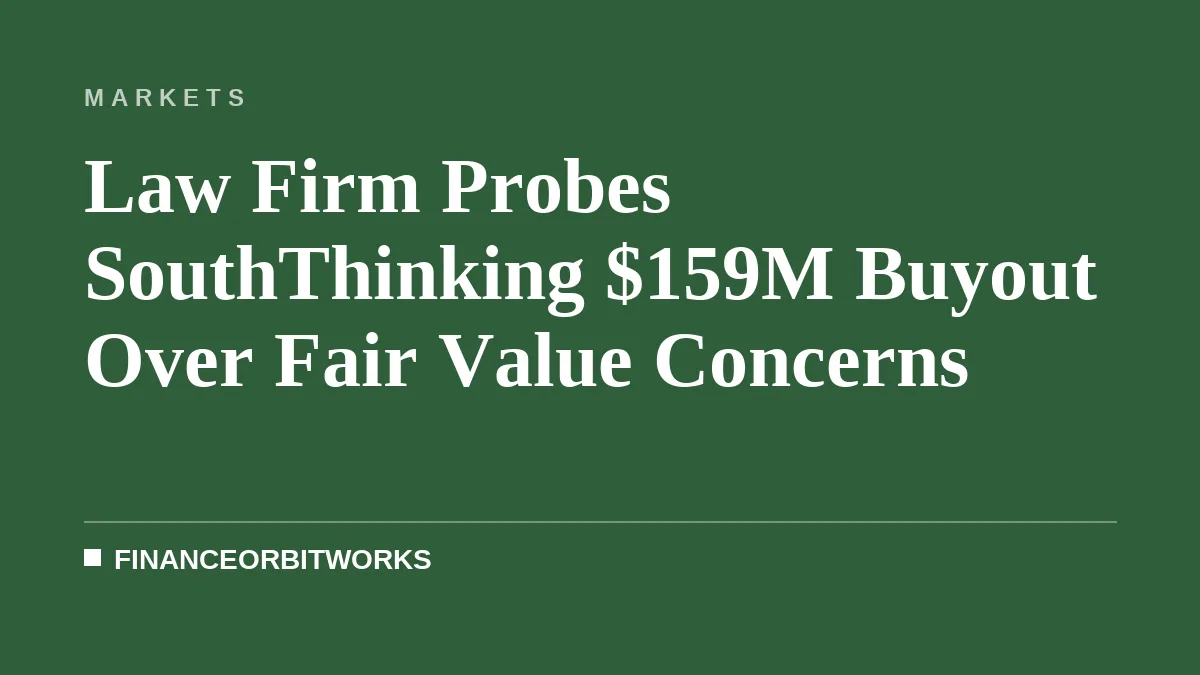 Law Firm Probes SouthThinking $159M Buyout Over Fair Value Concerns