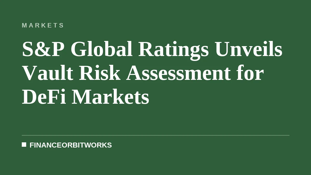 S&P Global Ratings Unveils Vault Risk Assessment for DeFi Markets