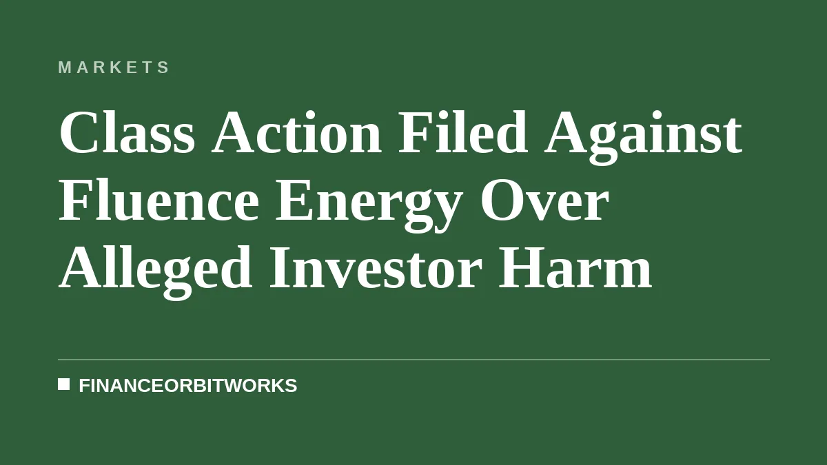 Class Action Filed Against Fluence Energy Over Alleged Investor Harm
