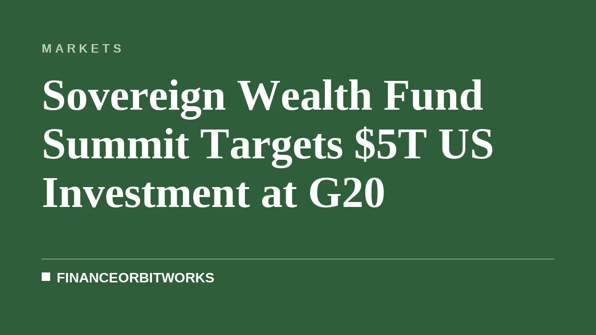 Sovereign Wealth Fund Summit Targets $5T US Investment at G20