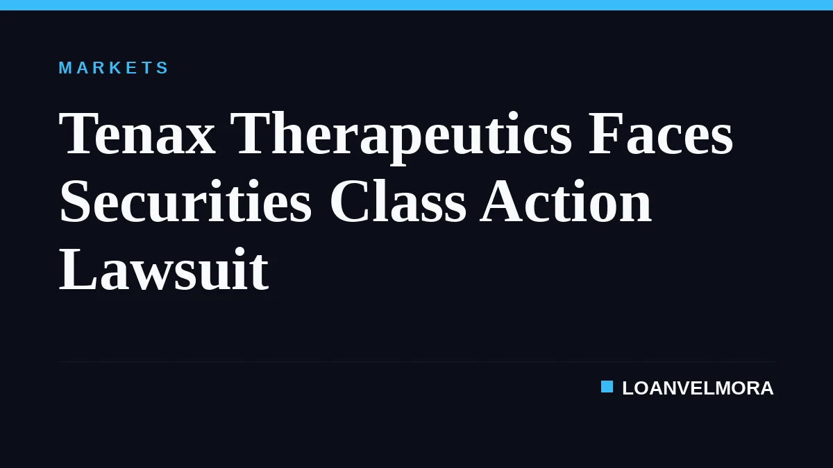 Tenax Therapeutics Faces Securities Class Action Lawsuit