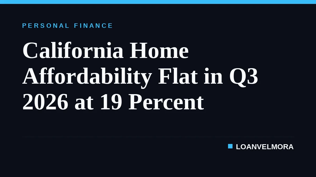 California Home Affordability Flat in Q3 2026 at 19 Percent