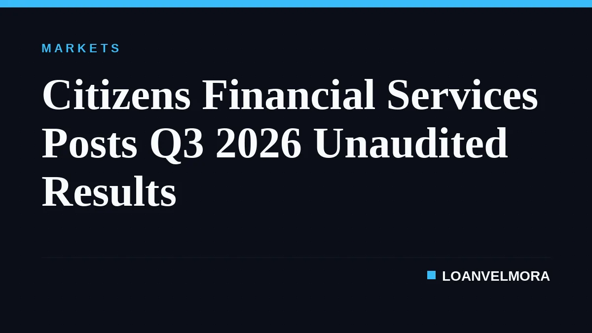 Citizens Financial Services Posts Q3 2026 Unaudited Results