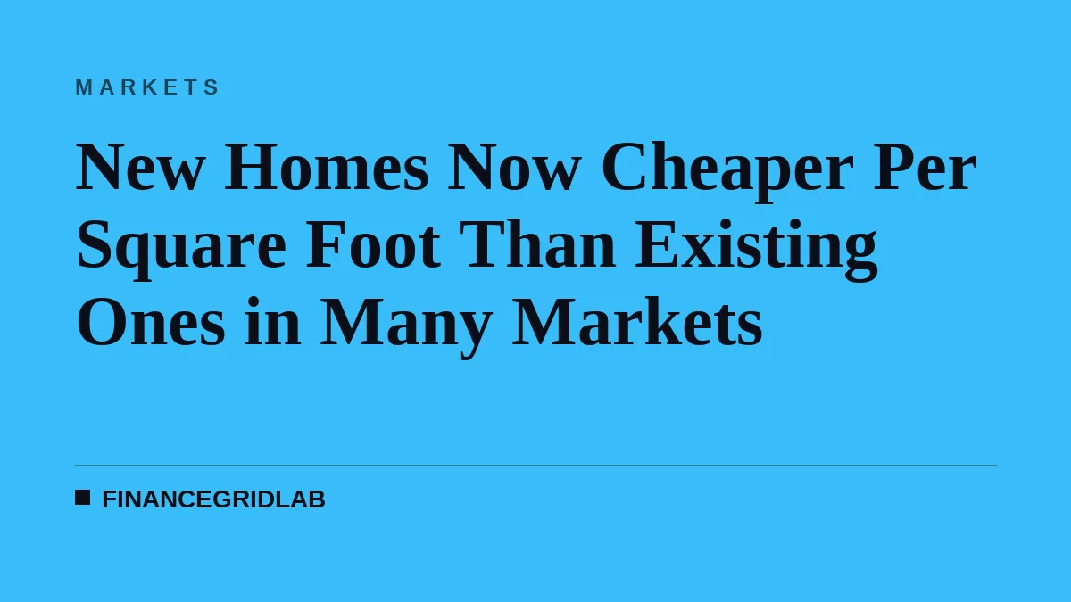New Homes Now Cheaper Per Square Foot Than Existing Ones in Many Markets
