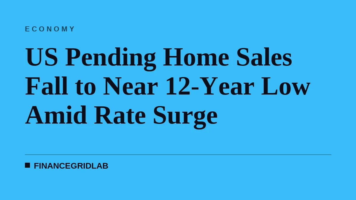 US Pending Home Sales Fall to Near 12-Year Low Amid Rate Surge