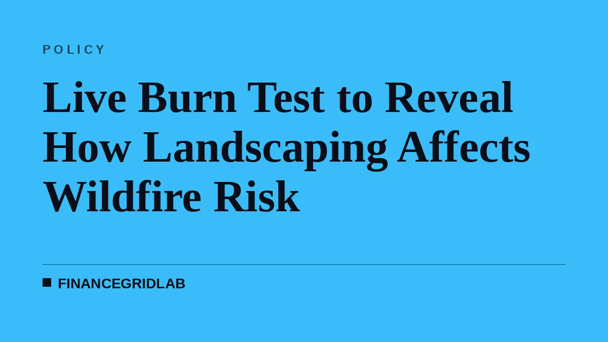 Live Burn Test to Reveal How Landscaping Affects Wildfire Risk