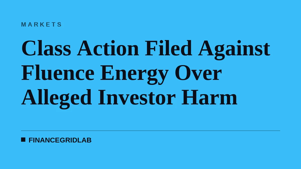 Class Action Filed Against Fluence Energy Over Alleged Investor Harm