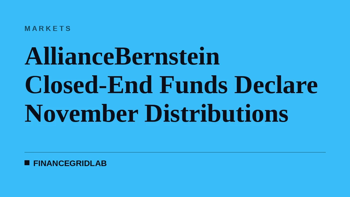 AllianceBernstein Closed-End Funds Declare November Distributions