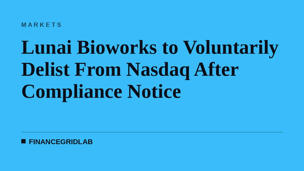 Lunai Bioworks to Voluntarily Delist From Nasdaq After Compliance Notice