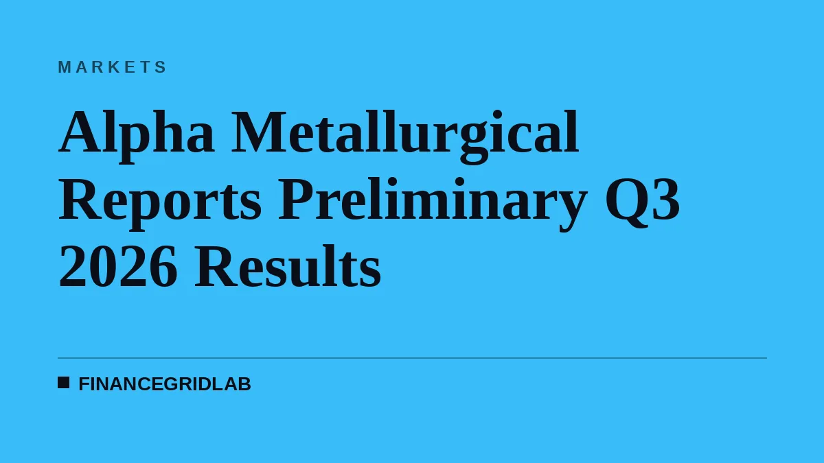 Alpha Metallurgical Reports Preliminary Q3 2026 Results