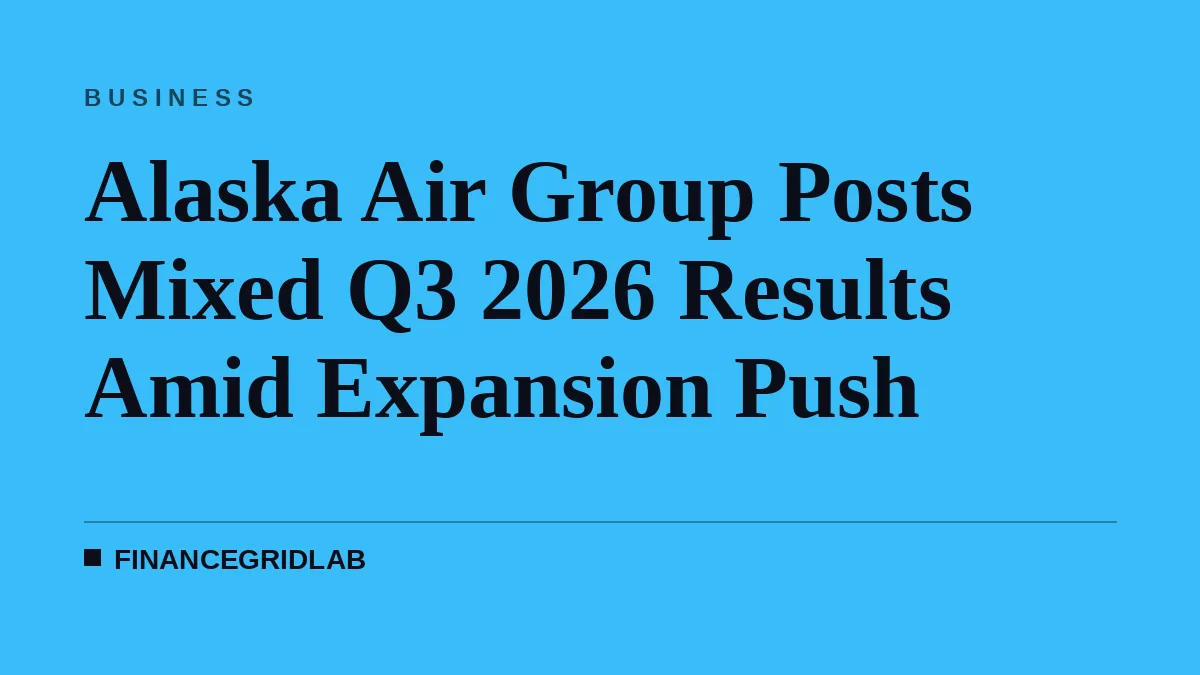 Alaska Air Group Posts Mixed Q3 2026 Results Amid Expansion Push
