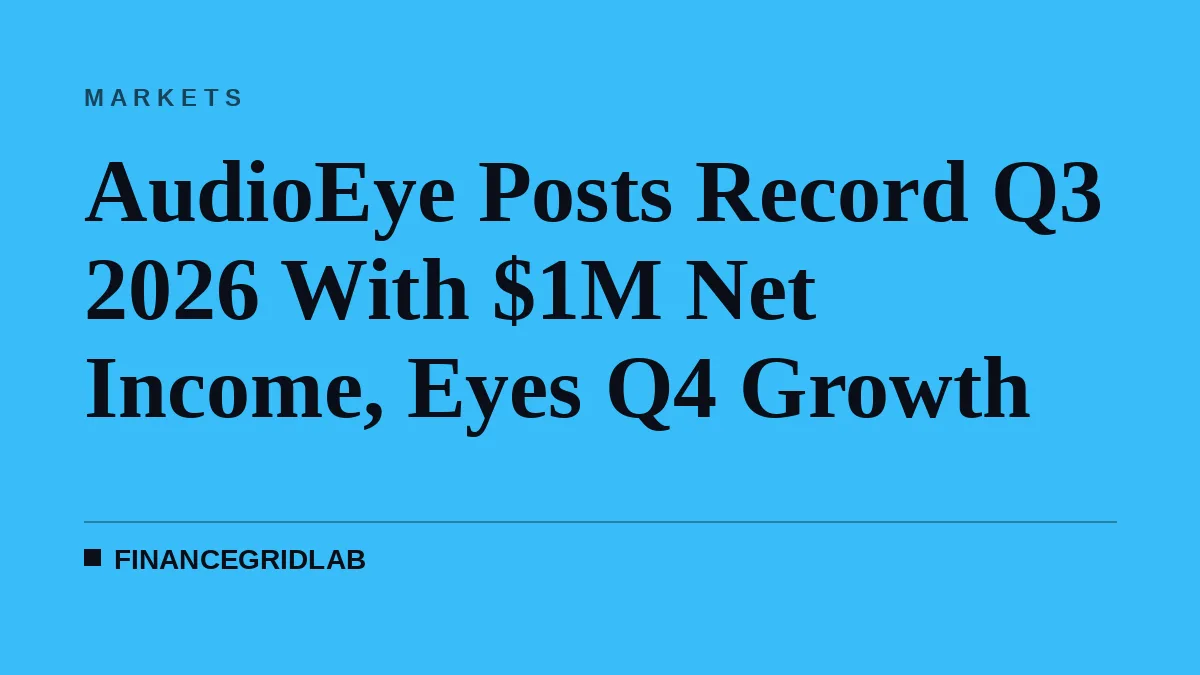 AudioEye Posts Record Q3 2026 With $1M Net Income, Eyes Q4 Growth