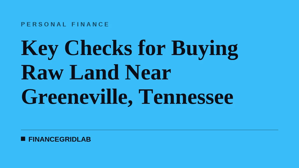 Key Checks for Buying Raw Land Near Greeneville, Tennessee