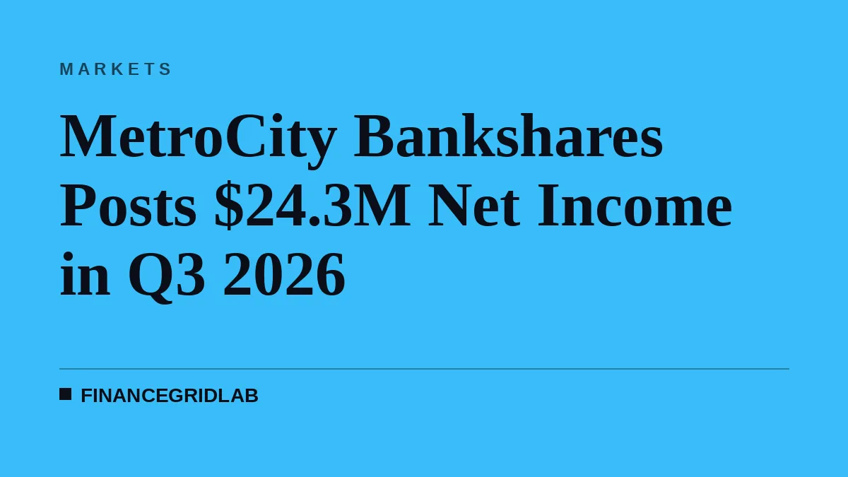 MetroCity Bankshares Posts $24.3M Net Income in Q3 2026