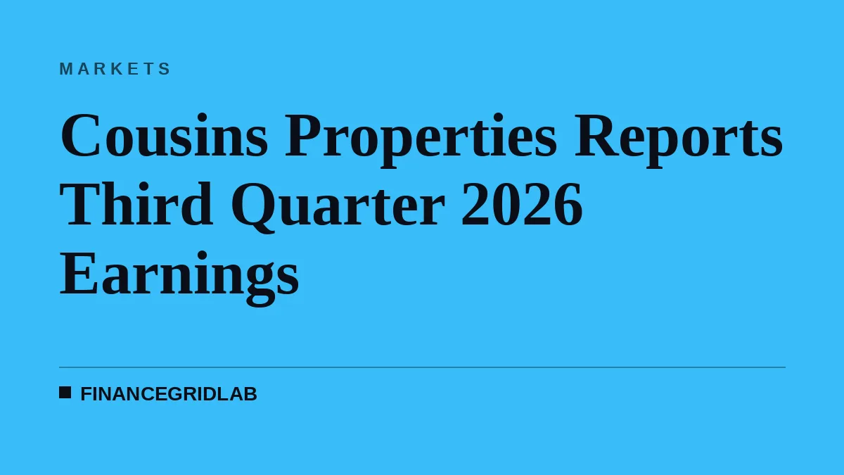 Cousins Properties Reports Third Quarter 2026 Earnings