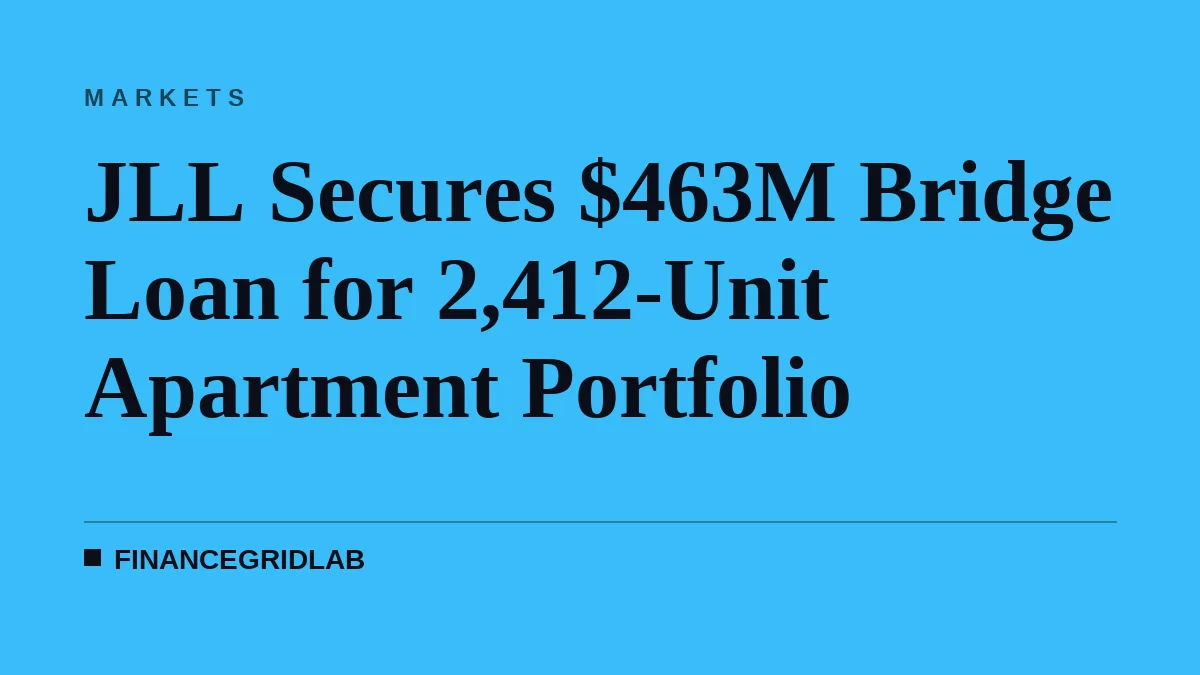 JLL Secures $463M Bridge Loan for 2,412-Unit Apartment Portfolio