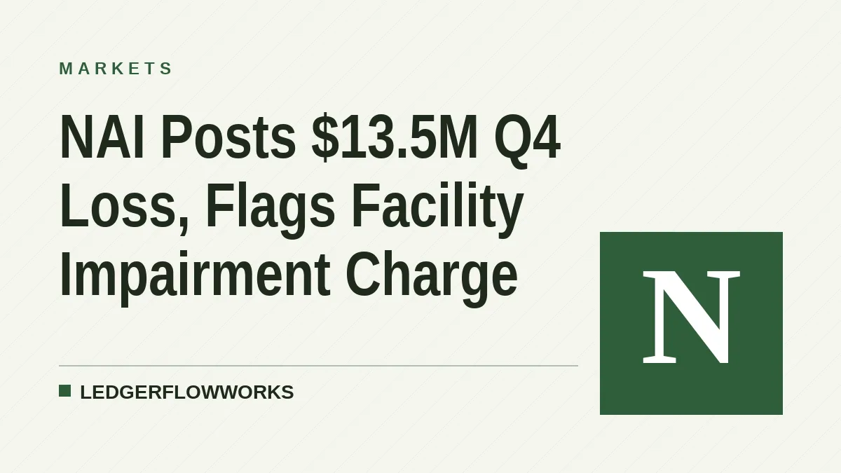 NAI Posts $13.5M Q4 Loss, Flags Facility Impairment Charge
