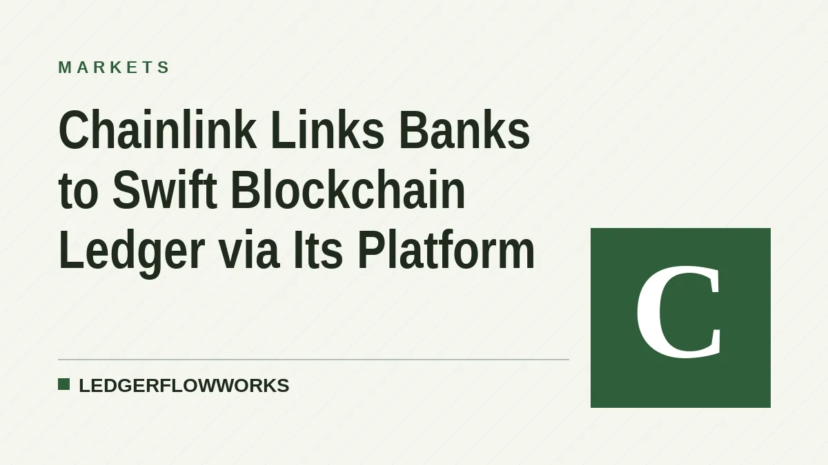 Chainlink Links Banks to Swift Blockchain Ledger via Its Platform