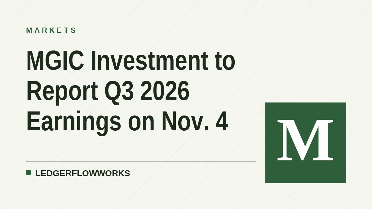 MGIC Investment to Report Q3 2026 Earnings on Nov. 4