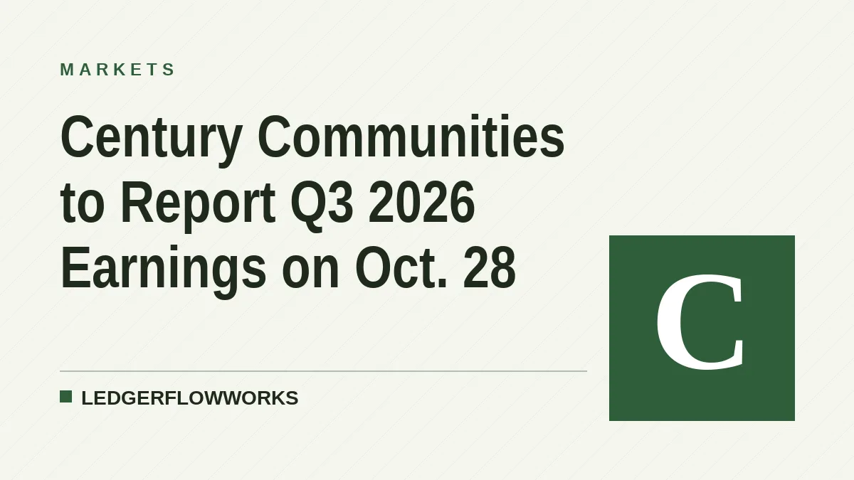 Century Communities to Report Q3 2026 Earnings on Oct. 28