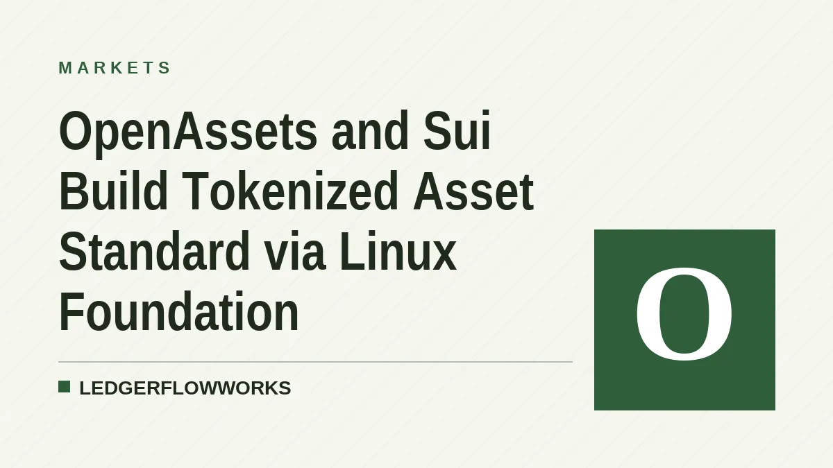 OpenAssets and Sui Build Tokenized Asset Standard via Linux Foundation