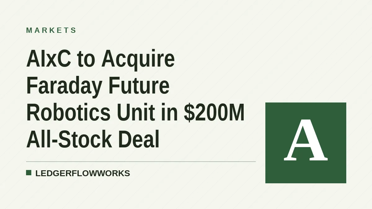 AIxC to Acquire Faraday Future Robotics Unit in $200M All-Stock Deal