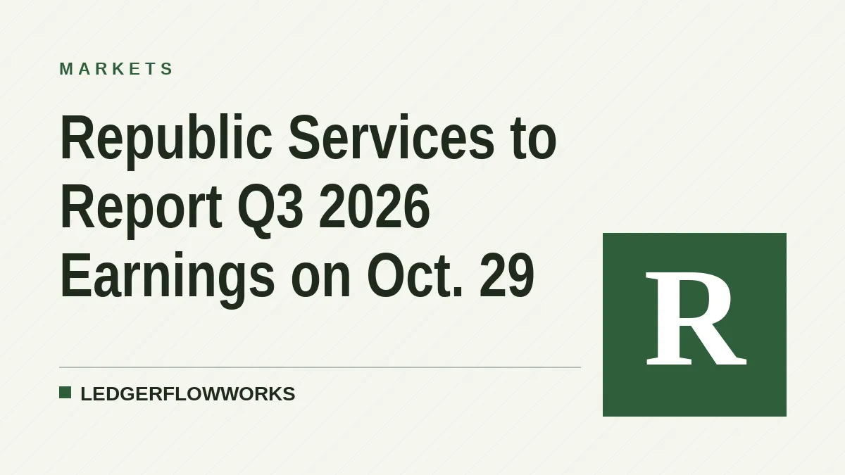 Republic Services to Report Q3 2026 Earnings on Oct. 29