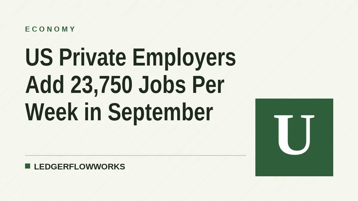 US Private Employers Add 23,750 Jobs Per Week in September
