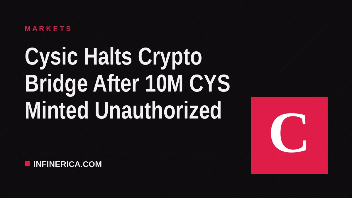 Cysic Halts Crypto Bridge After 10M CYS Minted Unauthorized